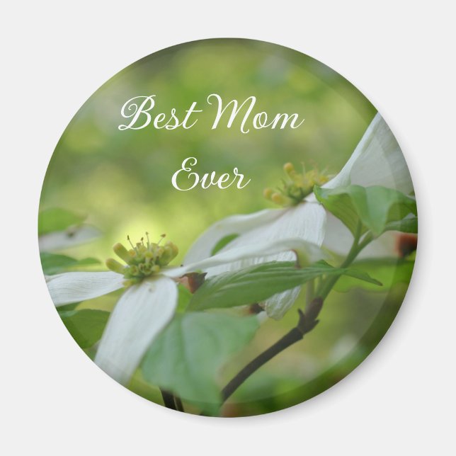 Aimant Meilleure Maman Jamais Fleur de Cornouiller (Devant)