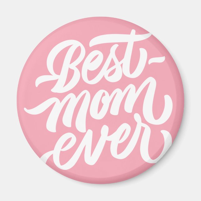 Aimant Meilleure maman jamais manuscrite Typographie de s (Devant)