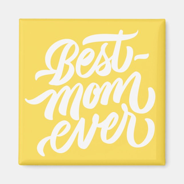 Aimant Meilleure maman jamais manuscrite Typographie de s (Devant)