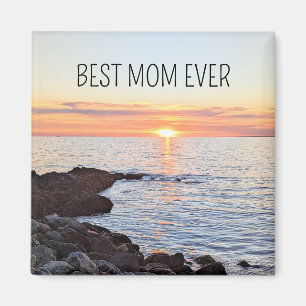 Aimant Meilleure maman jamais Orange Sunset Ocean Photo