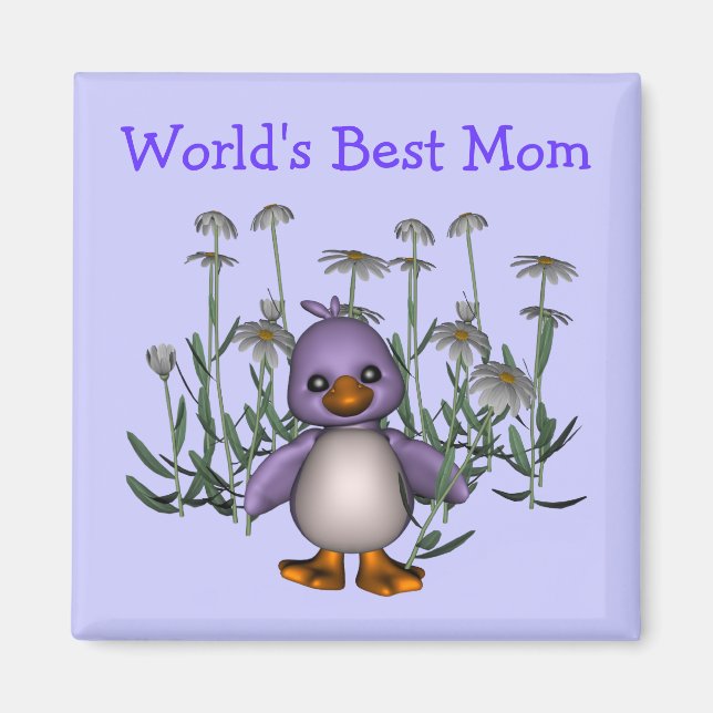 Aimant Meilleure Maman Mignonne Daisée Oiseaux Fleur (Devant)