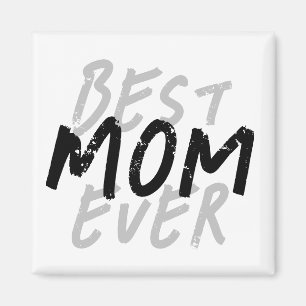 Aimant Meilleure Maman Moderne Grunge Noir et Gris