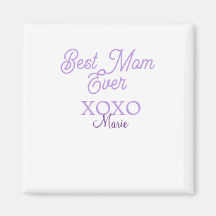 Aimant meilleure maman qui soit xoxo nom violet élégant f