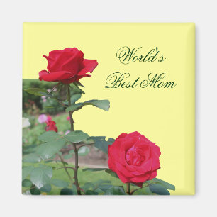 Aimant Meilleure maman Rouge Roses Fleur Magnat photo