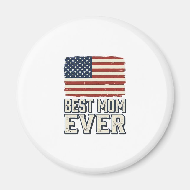 Aimant Meilleure Maman Vintage Drapeau Américain Design d (Devant)