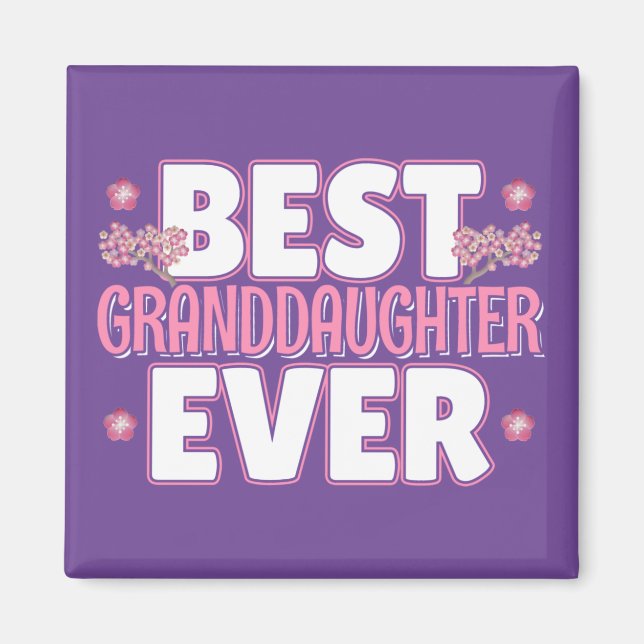 Aimant Meilleure Petite-fille jamais - Fleurs de cerisier (Devant)