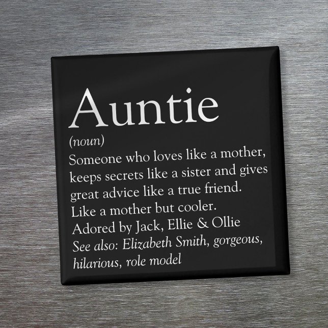 Aimant Meilleure Tante du Monde Définition (World's Best Ever Aunt Auntie Definition Magnet)