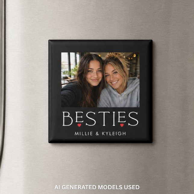 Aimant Meilleures Amies Meilleure Copine Cœur Typographie (Créateur téléchargé)