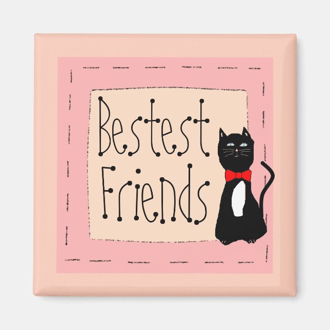 Aimant Meilleurs amis-chat (Devant)