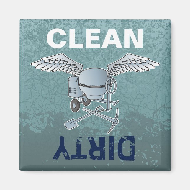 Aimant Mélangeur de béton bleu-gris (Devant)