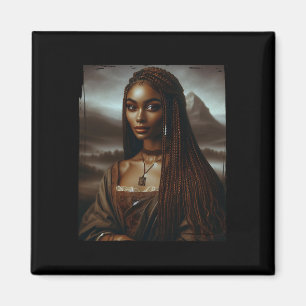 Aimant Melanin Mois de l'histoire noire Afro Reine Mona L