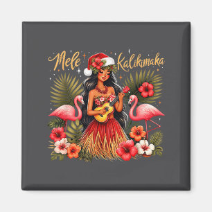 Aimant Mele Kalikimaka Fille Hula de Noël Hawaïen Troca