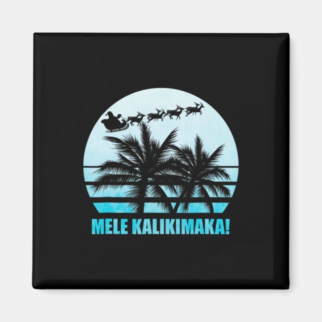 Aimant Mele Kalikimaka Retro Hawaii Famille de Noël Va (Devant)