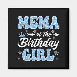 Aimant Mema de la fille d'anniversaire Flocons Hiver Noël