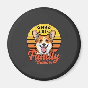 Aimant Membre de la famille Corgi mignon amateur de chien