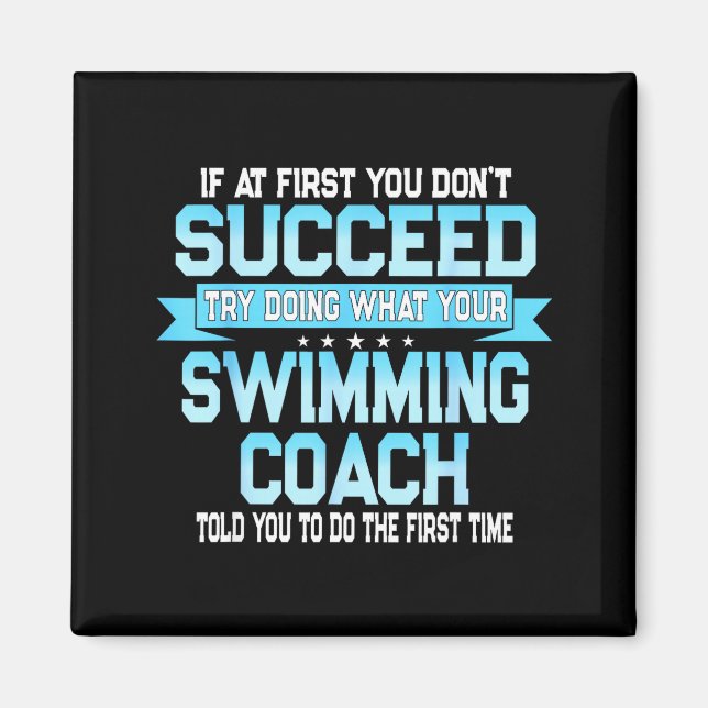 Aimant Mème amusant de coach de natation - Citation drôle (Devant)