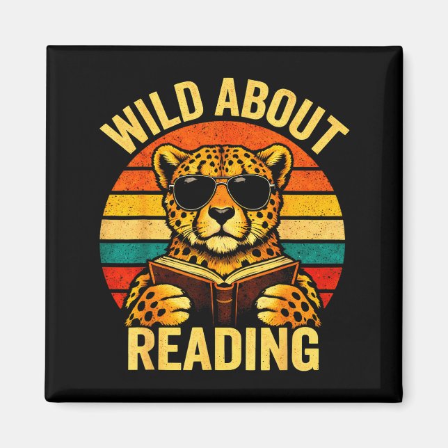 Aimant Mème d'animal drôle sauvage sur la lecture guépard (Devant)