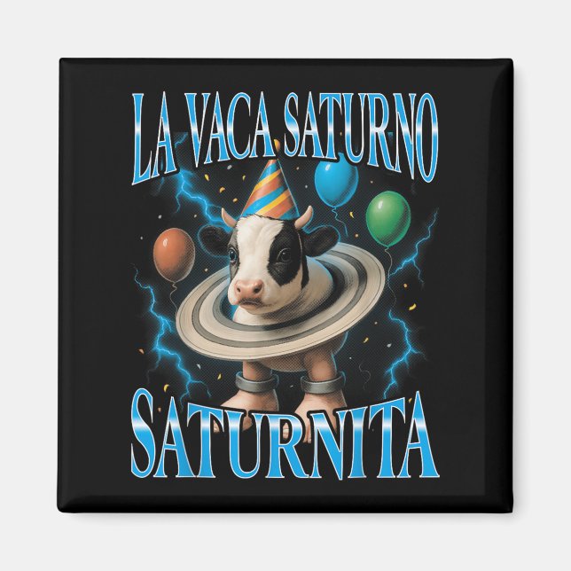 Aimant Mème de brainrot italien La Vaca Saturno Saturnita (Devant)