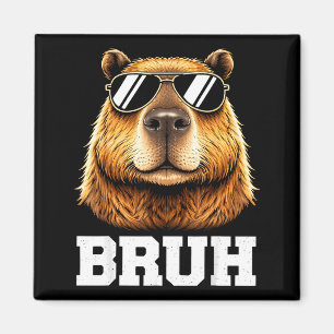Aimant Mème de capybara bruh drôle énergie capybara cool