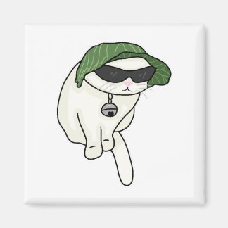 Aimant Mème de chat casquette de laitue