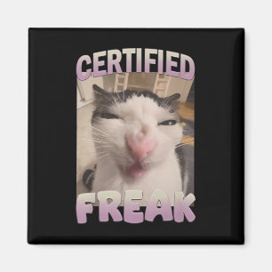 Aimant Mème de chat Freak Certifié Mèmes Offensifs Funn