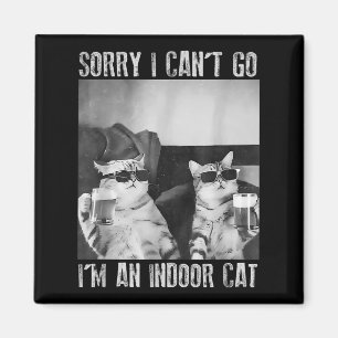 Aimant Mème de chat intérieur amusant Désolé je ne peux p