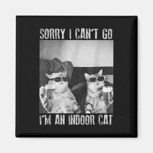 Aimant Mème de chat intérieur amusant Désolé je ne peux p