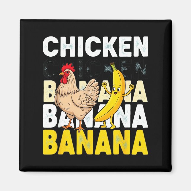 Aimant Mème de danse de banane de poulet drôle pour les e (Devant)
