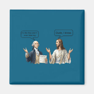 Aimant mème de discussion george washington et jésus chri