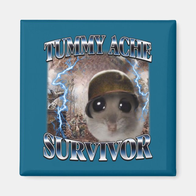 Aimant Mème de hamster survivant à un mal de ventre migno (Devant)