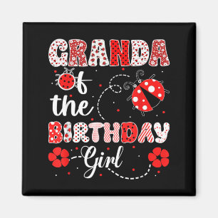 Aimant Mémé de la fille d'anniversaire - Famille coccinel