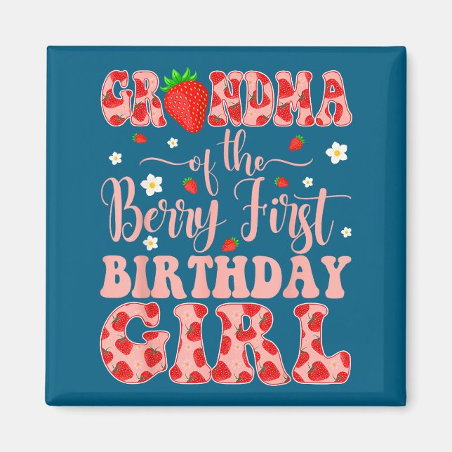 Aimant Mémé de la fille qui fête son premier anniversaire (Devant)