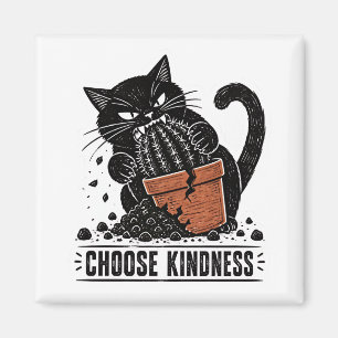Aimant Mème de linogravure de chat drôle Choisissez la ge