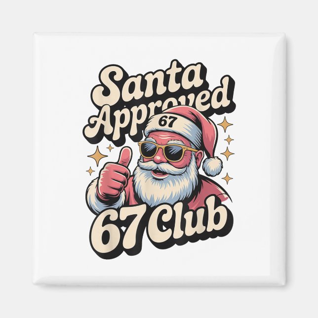 Aimant Mème de Noël drôle 67 - Rétro Santa approuvé 67  (Devant)