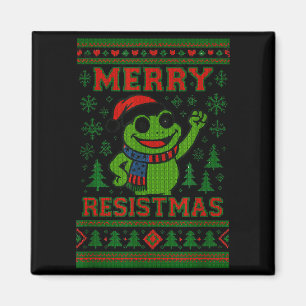 Aimant Meme de Noël drôle de grenouille Resistmas Humour 