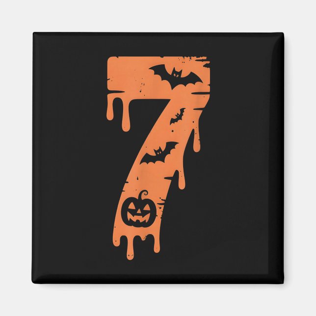 Aimant Mème de numéro 7 67 Six Sept Halloween  (Devant)