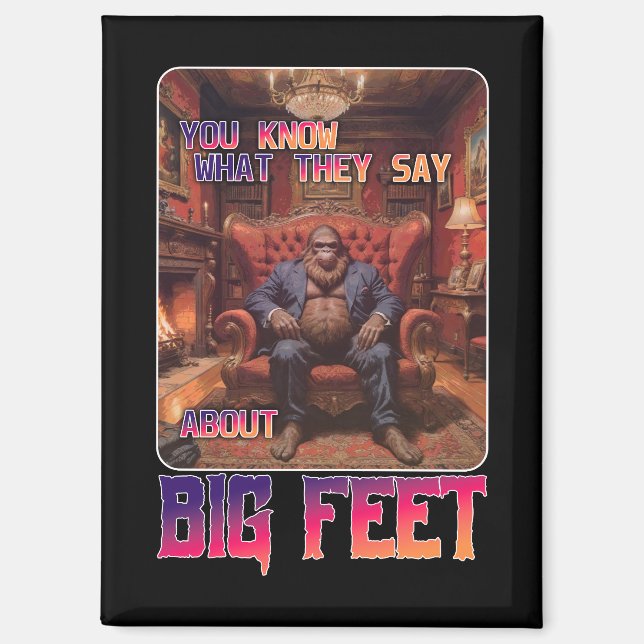 Aimant Mème de pieds Bigfoot amusant (Recto)