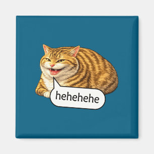 Aimant Mème de sourire de chat drôle et ringard Chat gros