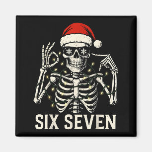 Aimant Mème de squelette de Noël 67 avec chapeau de Père 