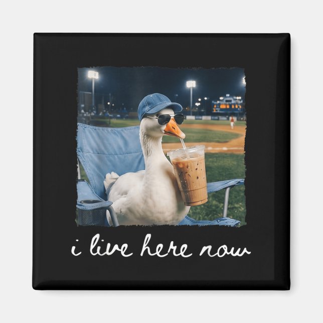 Aimant Mème de terrain de baseball Funny Goose Duck Live  (Devant)