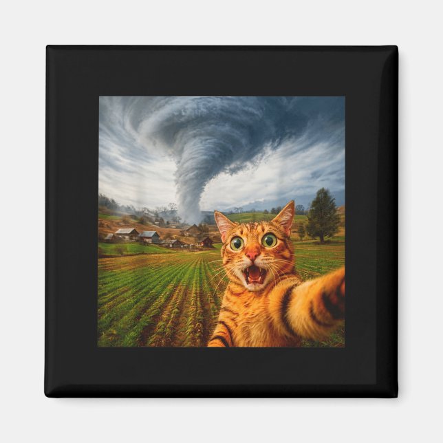 Aimant Mème de Tornade de Selfie de Chat Drôle  (Devant)