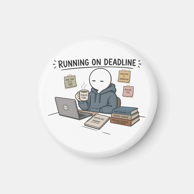 Aimant Mème de travail drôle en cours d'exécution sur la  (Devant)
