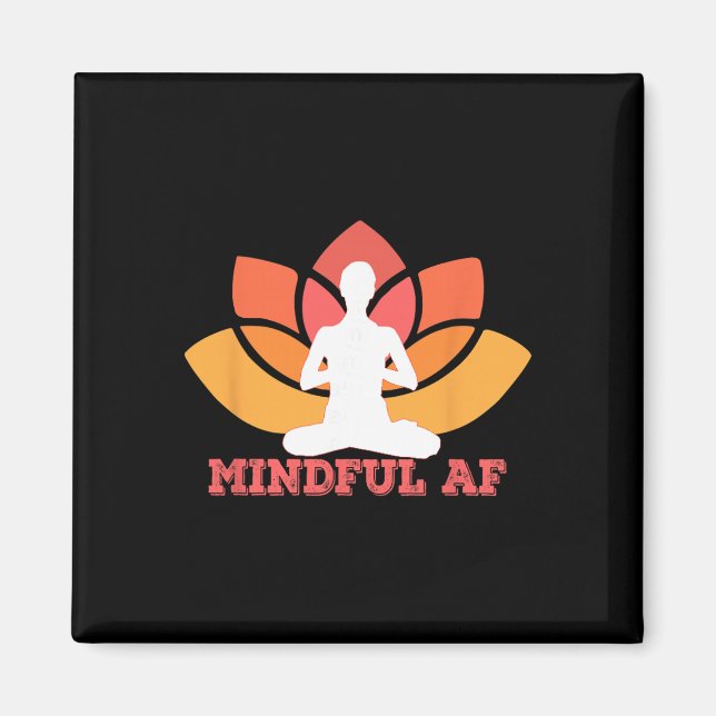 Aimant Mème de yoga méditation drôle comme F-ck Mindful A (Devant)