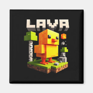 Aimant Mème d'humour de gamer de poulet pixel drôle 