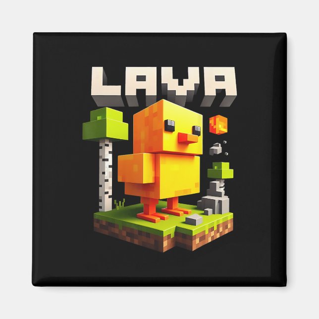 Aimant Mème d'humour de gamer de poulet pixel drôle  (Devant)