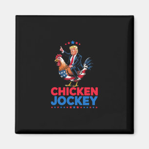 Aimant Mème drôle de Trump Jockey de poulet