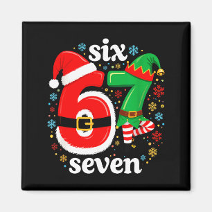 Aimant Mème drôle Six Sept 67 Elf 6 7 Santa Noël Pa