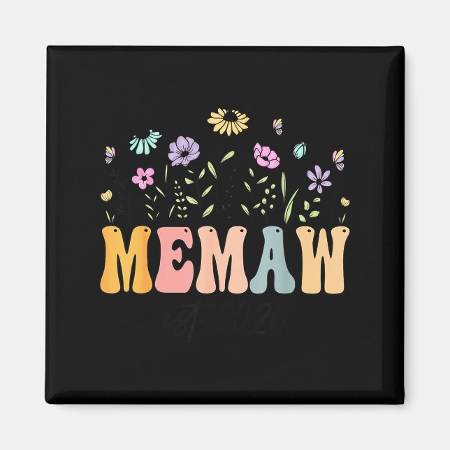 Aimant Mémé Est Fleur Sauvage Promu Memaw Design (Devant)