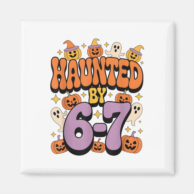 Aimant Mème Hanté 67 Six Sept 6-7 Blague drôle d'Internet (Devant)
