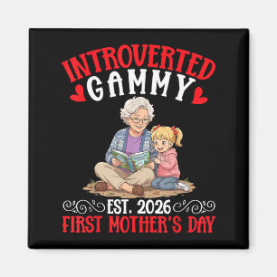 Aimant Mémé introvertie 2026 Ft lecture de la fête des mè